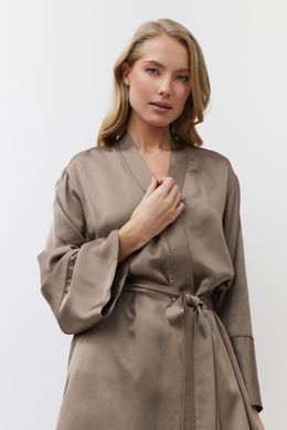 Элегантный халат средней длины из вискозы Mila Aruelle, Капучино, S