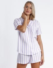 Женская пижама в полоску рубашка и шорты  Admas - 1