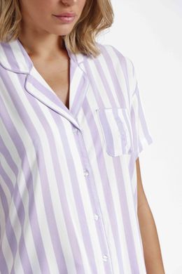 Женская пижама в полоску рубашка и шорты  Admas - 8