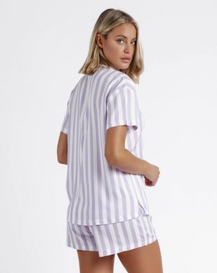 Женская пижама в полоску рубашка и шорты  Admas - 7