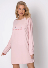 Нічна сорочка з бавовни та модалу PAULINE Aruelle, Рожевий, S