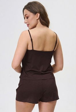 Женская пижама из вискозного трикотажа топ и шорты Shato, Шоколадный, S
