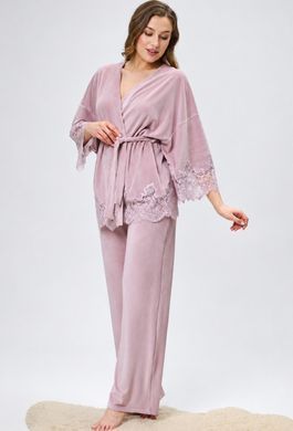 Женский велюровый костюм с кружевом Shato, ROSA ANTICO, S
