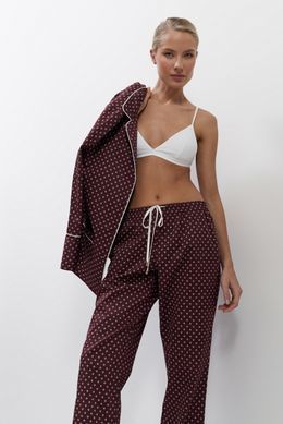 Пижама из полированного хлопка бордового цвета Georgette Aruelle, Бордовый, S