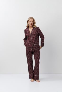 Пижама из полированного хлопка бордового цвета Georgette Aruelle, Бордовый, S