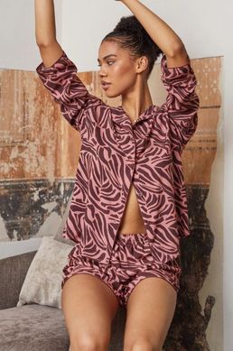Піжама сорочка та шорти з ніжної віскози Rosabel Aruelle, Терракотовий, S