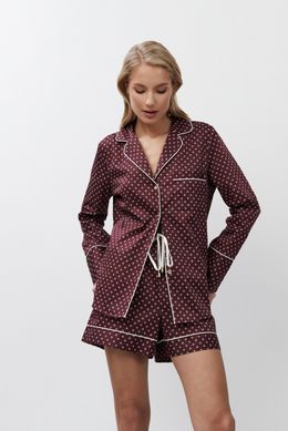 Пижама рубашка и шорты бордового цвета Georgette Aruelle, Бордовый, S