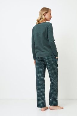 Стильная пижамка из хлопка лонгслив и брюки Griselle Aruelle, Зеленый, S