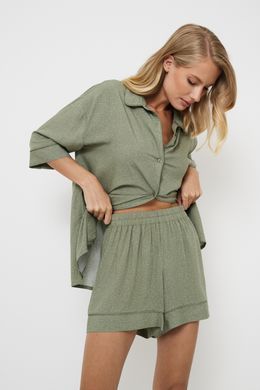 Піжамка сорочка та шорти з віскози Olive Aruelle, Зелений, S
