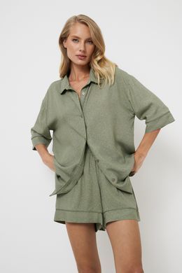 Піжамка сорочка та шорти з віскози Olive Aruelle, Зелений, S