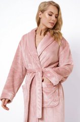 Теплий та затишний халат середньої довжини з плюшу Eva Aruelle, Рожевий, S
