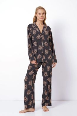 Жіноча піжамка сорочка та штани з ніжної віскози Taya Aruelle, Чорний, S