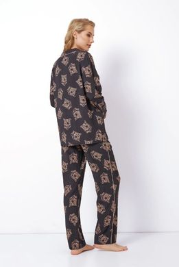 Женская пижамка рубашка и брюки из нежной вискозы Taya Aruelle, Черный, S