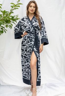 _Красивий шовковий халат у підлогу Shato, Чорний, S